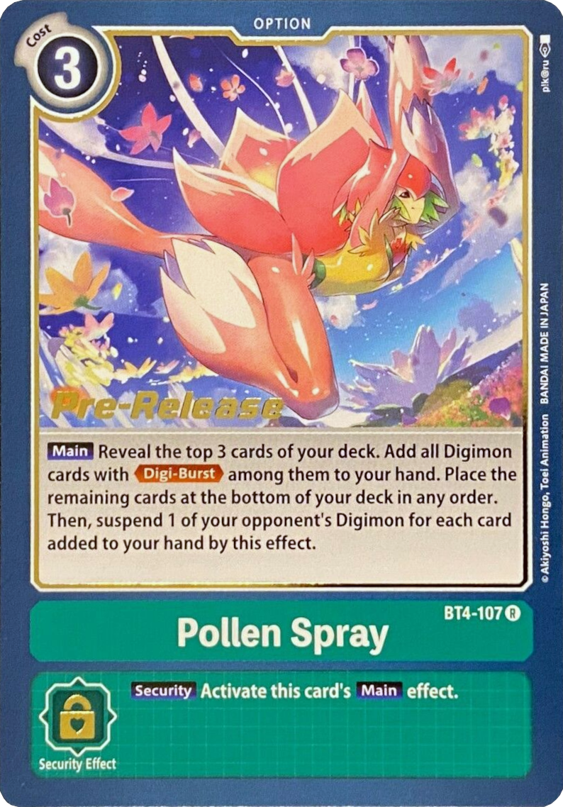 Pollen Spray [BT4-107] [Great Legend Pre-Release Promos] | Clutch Gaming