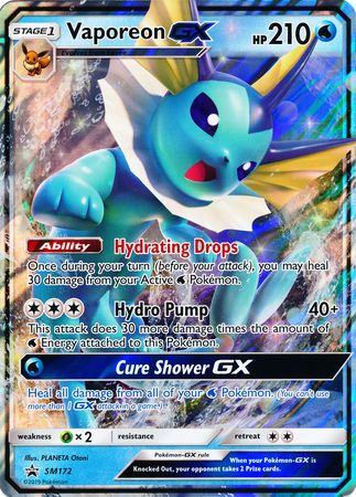 Vaporeon GX (SM172) (Jumbo Card) [Sun & Moon: Black Star Promos] | Clutch Gaming