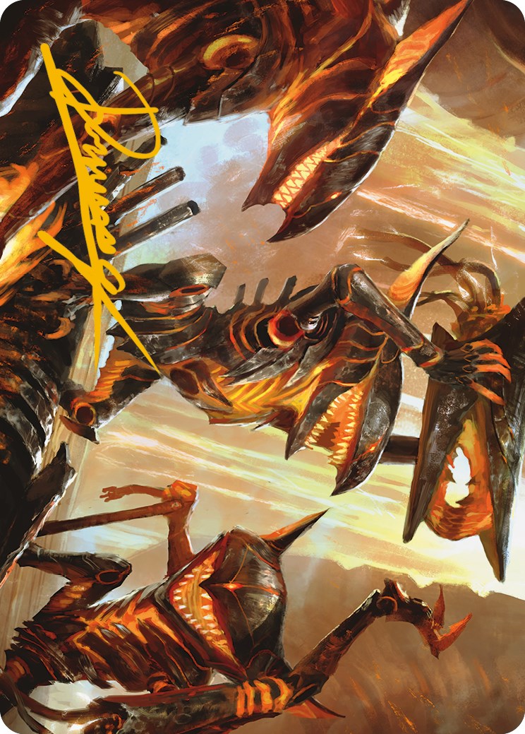 Gleeful Demolition Art Card (Gold-Stamped Signature) [Phyrexia: All Will Be One Art Series] | Clutch Gaming