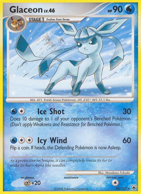 Glaceon (20/100) (Theme Deck Exclusive) [Diamond & Pearl: Majestic Dawn] | Clutch Gaming