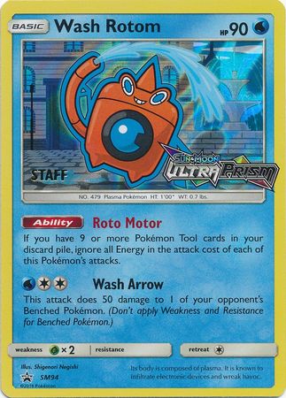 Wash Rotom (SM94) (Staff Prerelease Promo) [Sun & Moon: Black Star Promos] | Clutch Gaming