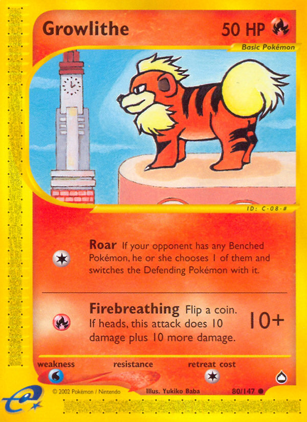 Growlithe (80/147) [Aquapolis] | Clutch Gaming