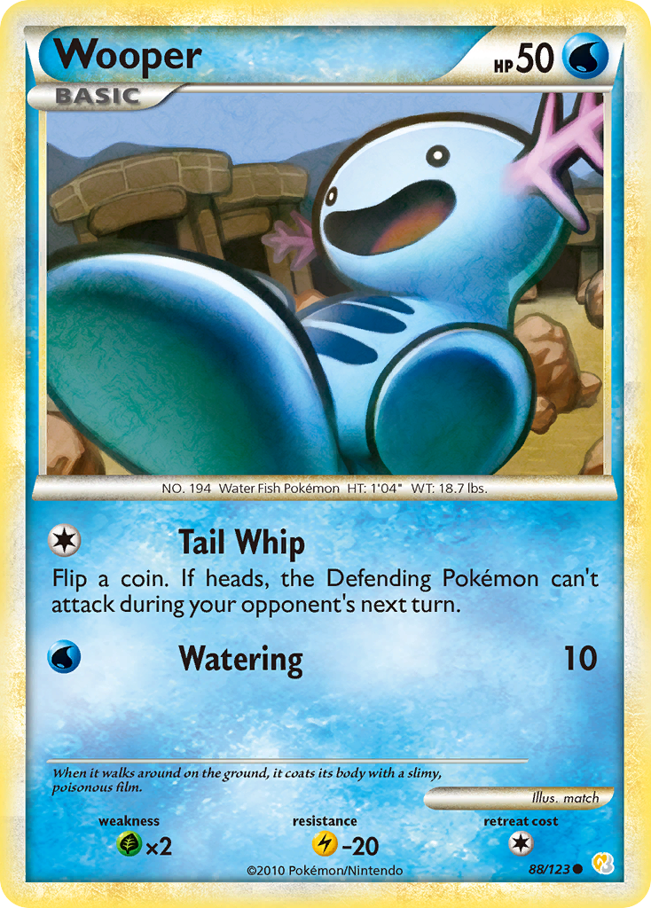 Wooper (88/123) [HeartGold & SoulSilver: Base Set] | Clutch Gaming