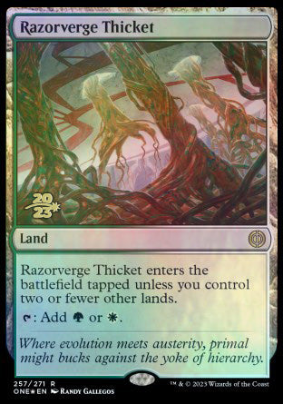 Razorverge Thicket [Phyrexia: All Will Be One Prerelease Promos] | Clutch Gaming