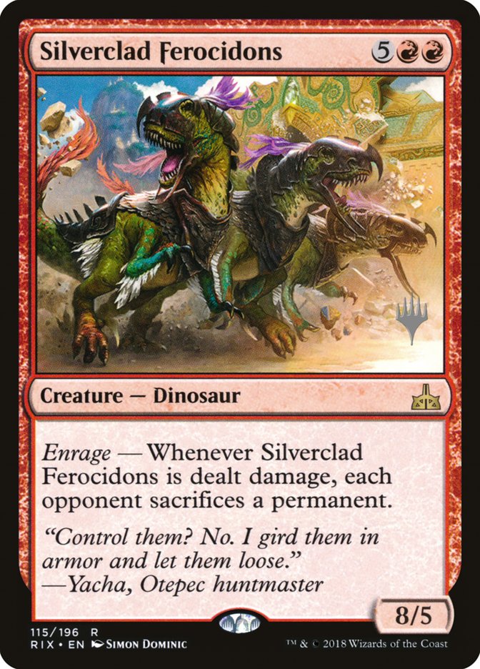 Silverclad Ferocidons (Promo Pack) [Rivals of Ixalan Promos] | Clutch Gaming