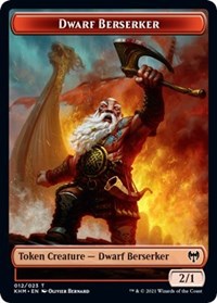 Dwarf Berserker // Tibalt, Cosmic Impostor Emblem Double-Sided Token [Kaldheim Tokens] | Clutch Gaming