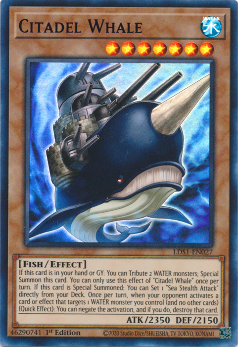 Citadel Whale (Blue) [LDS1-EN027] Ultra Rare | Clutch Gaming