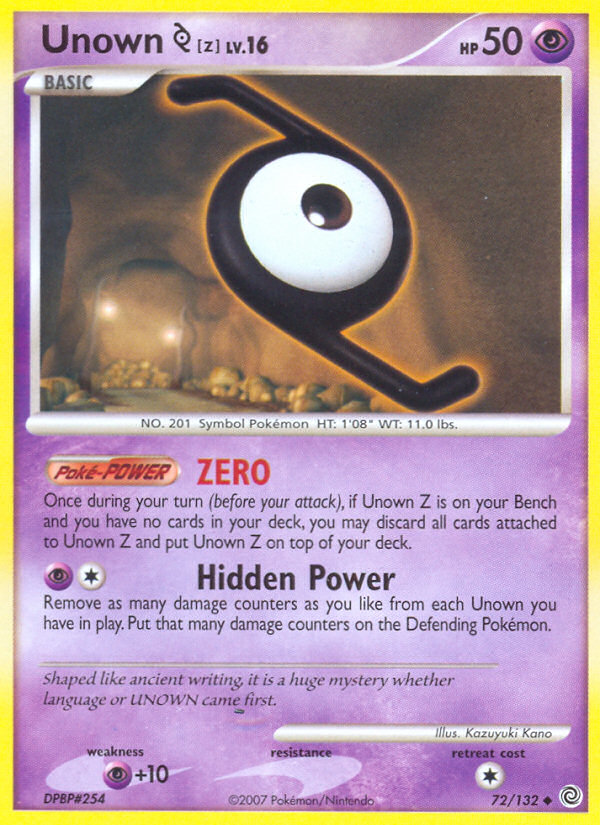 Unown Z (72/132) [Diamond & Pearl: Secret Wonders] | Clutch Gaming