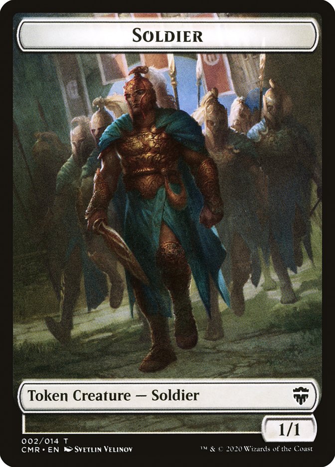 Dragon // Soldier Double-Sided Token [Commander Legends Tokens] | Clutch Gaming