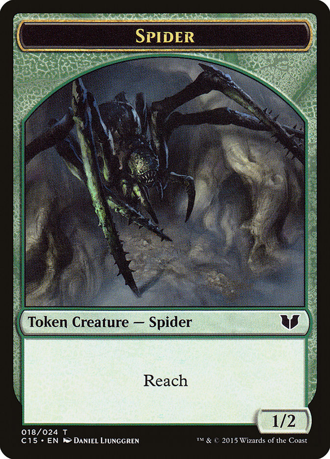 Saproling // Spider Double-Sided Token [Commander 2015 Tokens] | Clutch Gaming