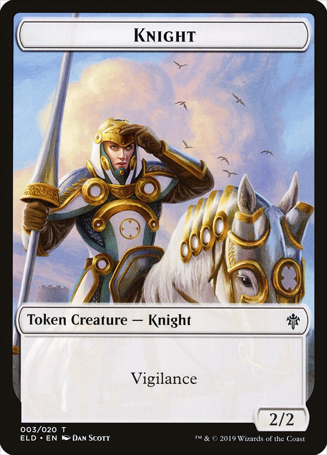 Knight Token [Throne of Eldraine Tokens] | Clutch Gaming