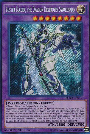 Buster Blader, the Dragon Destroyer Swordsman [BOSH-EN045] Secret Rare | Clutch Gaming