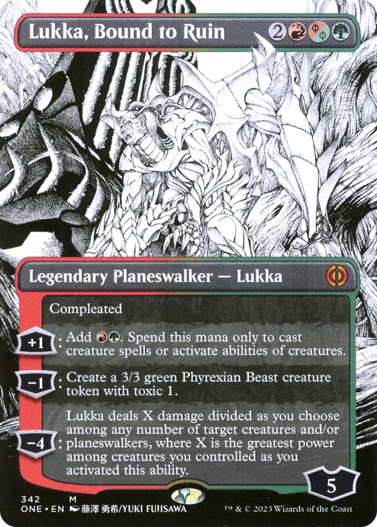 Lukka, Bound to Ruin (Borderless Manga) [Phyrexia: All Will Be One] | Clutch Gaming