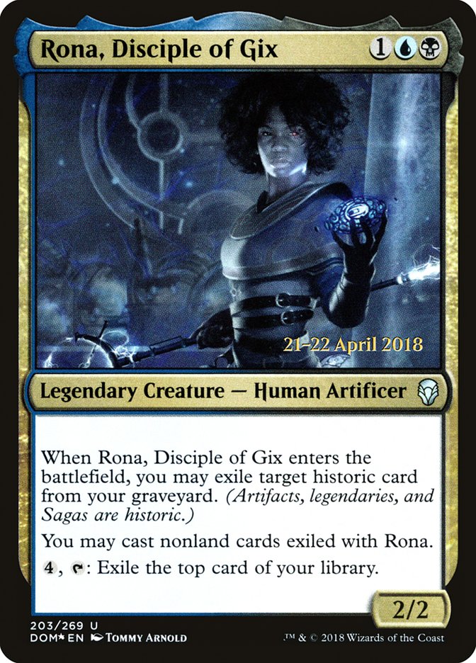 Rona, Disciple of Gix [Dominaria Prerelease Promos] | Clutch Gaming