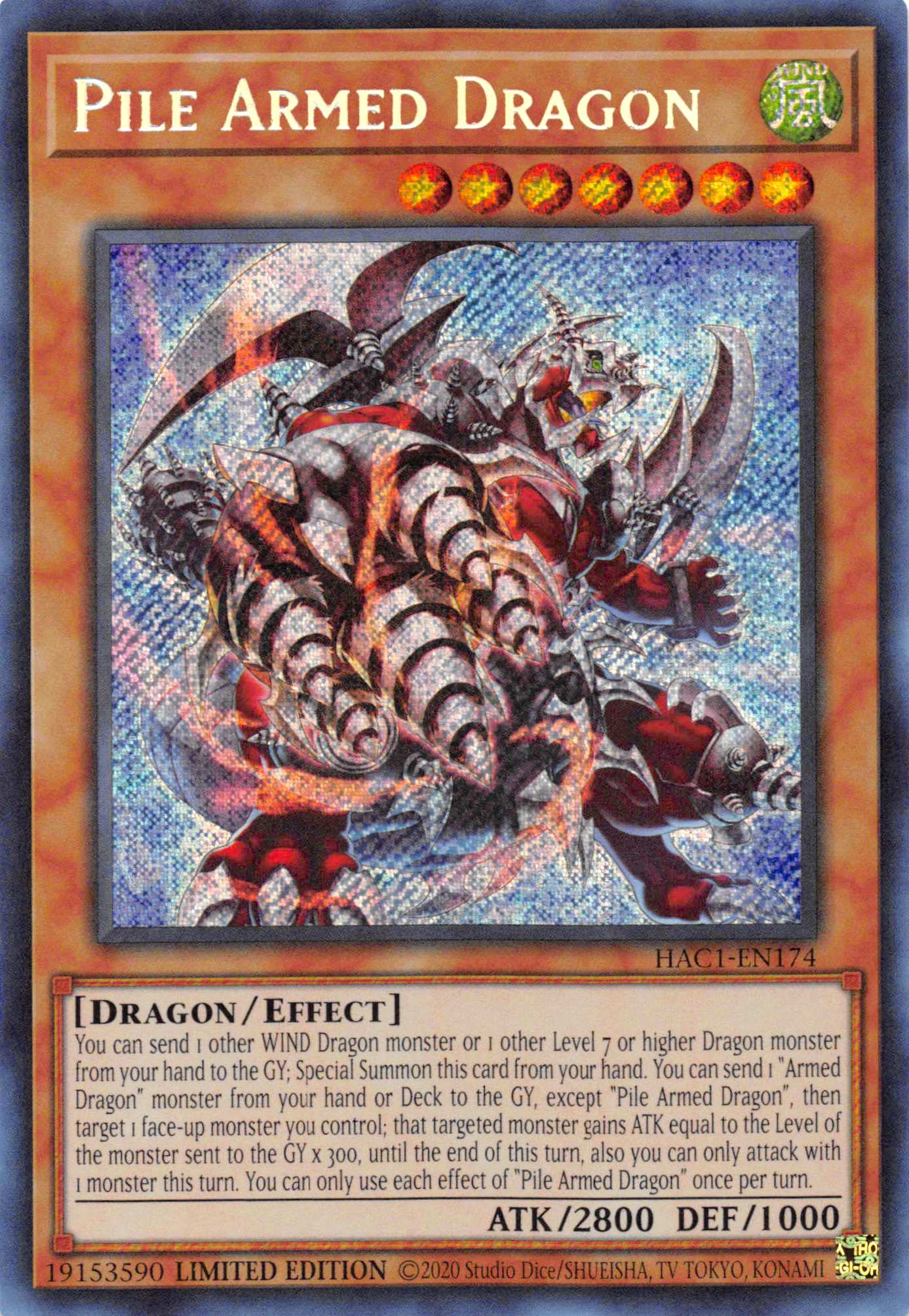 Pile Armed Dragon [HAC1-EN174] Secret Rare | Clutch Gaming