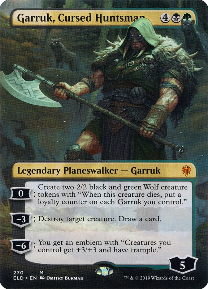 Garruk, Cursed Huntsman (Borderless) [Throne of Eldraine] | Clutch Gaming