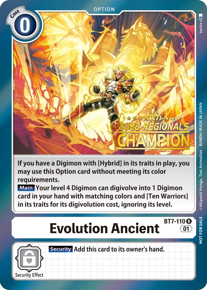 Evolution Ancient [BT7-110] (2022 Championship Offline Regional) (Online Champion) [Next Adventure Promos] | Clutch Gaming