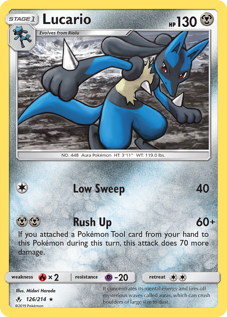 Lucario (126/214) [Sun & Moon: Unbroken Bonds] | Clutch Gaming