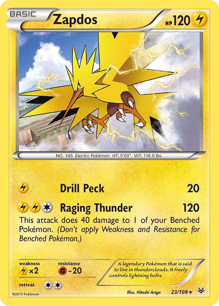 Zapdos(23/108) (Theme Deck Exclusive) [XY: Roaring Skies] | Clutch Gaming