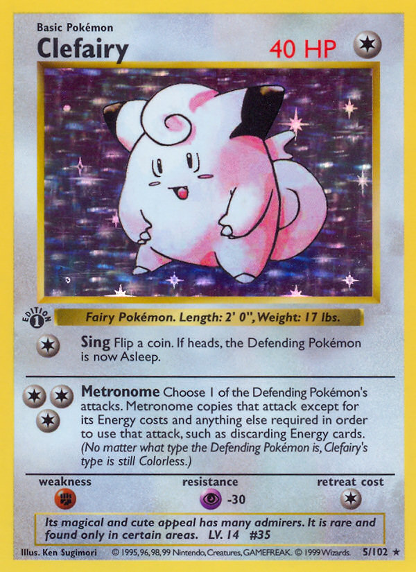 Clefairy (5/102) (Shadowless) [Base Set 1st Edition] | Clutch Gaming