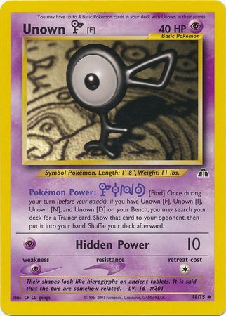 Unown [F] (48/75) [Neo Discovery Unlimited] | Clutch Gaming