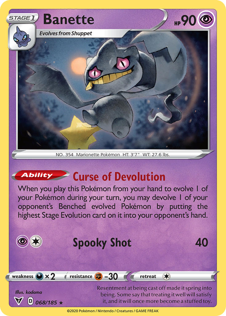 Banette (068/185) [Sword & Shield: Vivid Voltage] | Clutch Gaming