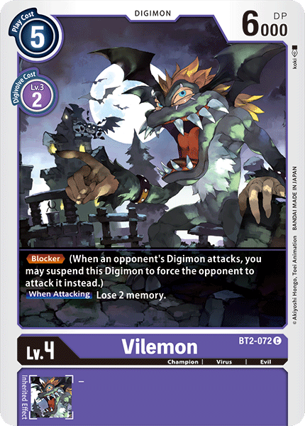 Vilemon [BT2-072] [Release Special Booster Ver.1.0] | Clutch Gaming