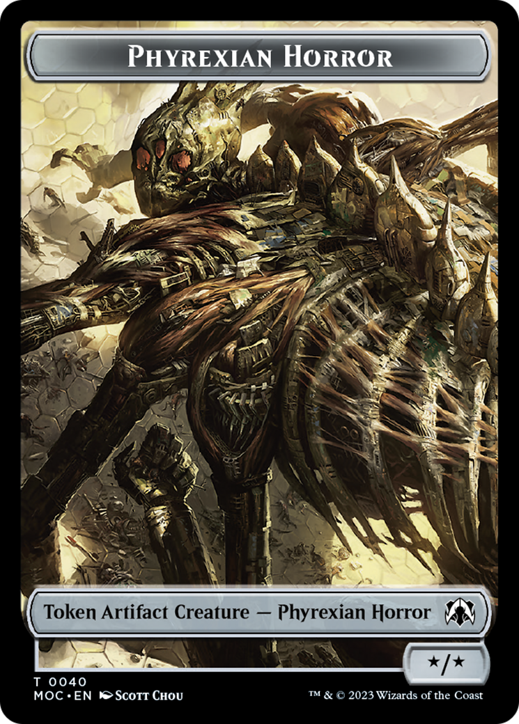 Phyrexian Golem // Phyrexian Horror Double-Sided Token [March of the Machine Commander Tokens] | Clutch Gaming