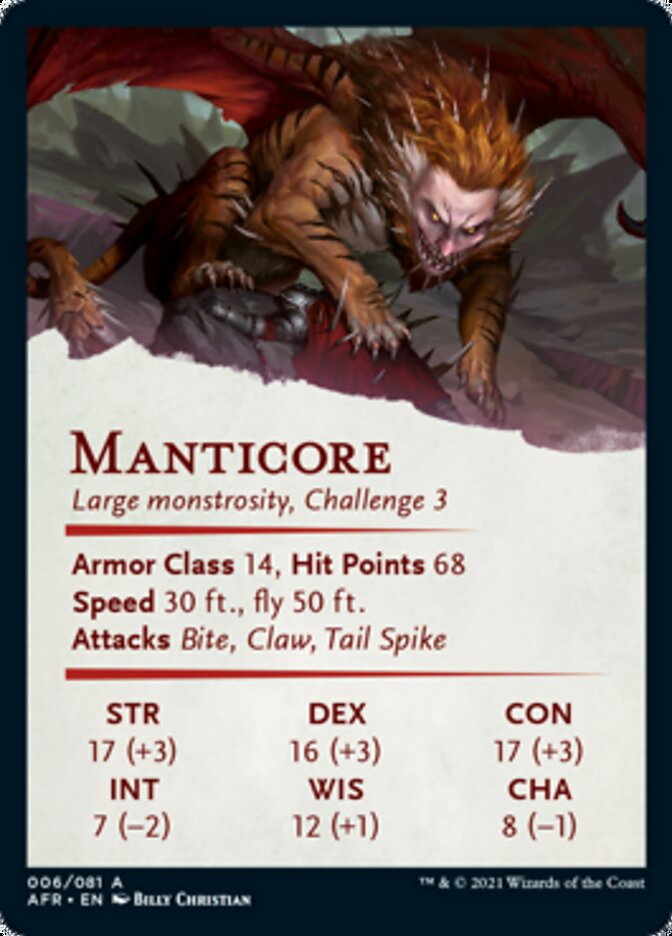 Manticore Art Card [Dungeons & Dragons: Adventures in the Forgotten Realms Art Series] | Clutch Gaming