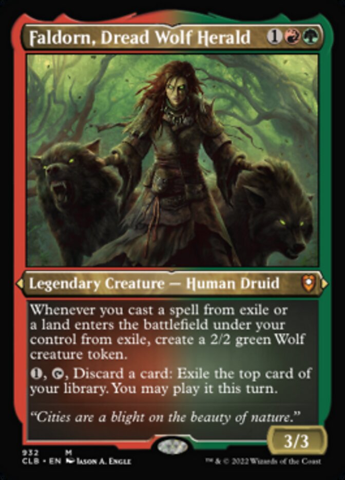 Faldorn, Dread Wolf Herald (Display Commander) (Foil Etched) [Commander Legends: Battle for Baldur's Gate] | Clutch Gaming