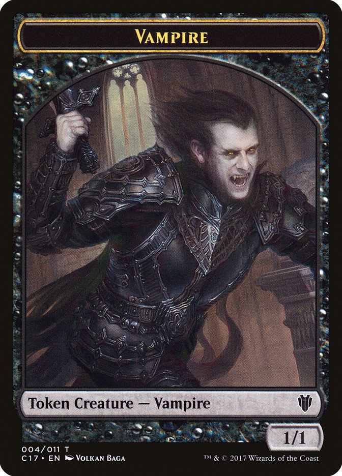 Vampire // Zombie Double-Sided Token [Commander 2017 Tokens] | Clutch Gaming