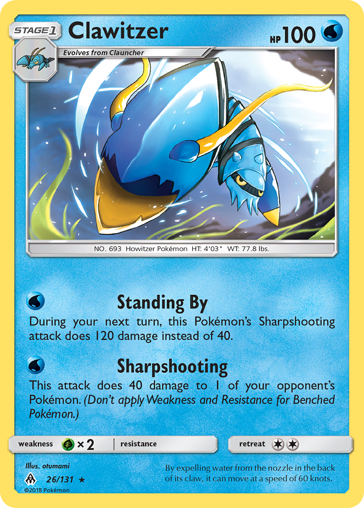 Clawitzer (26/131) [Sun & Moon: Forbidden Light] | Clutch Gaming