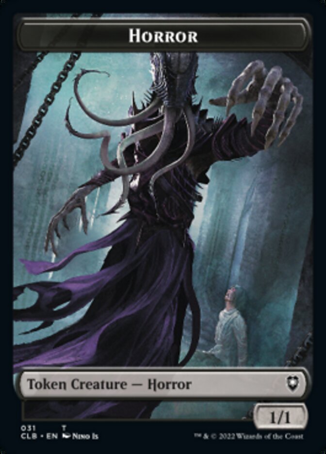 Horror // Centaur Double-Sided Token [Commander Legends: Battle for Baldur's Gate Tokens] | Clutch Gaming