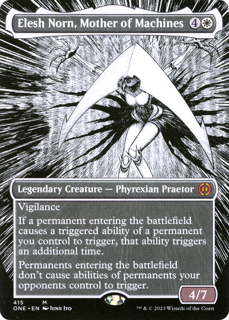 Elesh Norn, Mother of Machines (Borderless Manga) [Phyrexia: All Will Be One] | Clutch Gaming