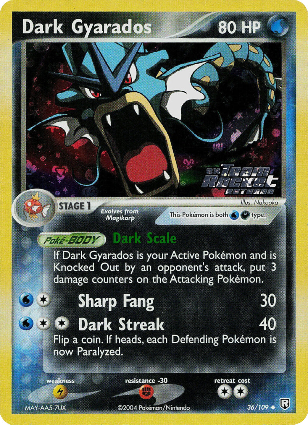 Dark Gyarados (36/109) (Stamped) [EX: Team Rocket Returns] | Clutch Gaming