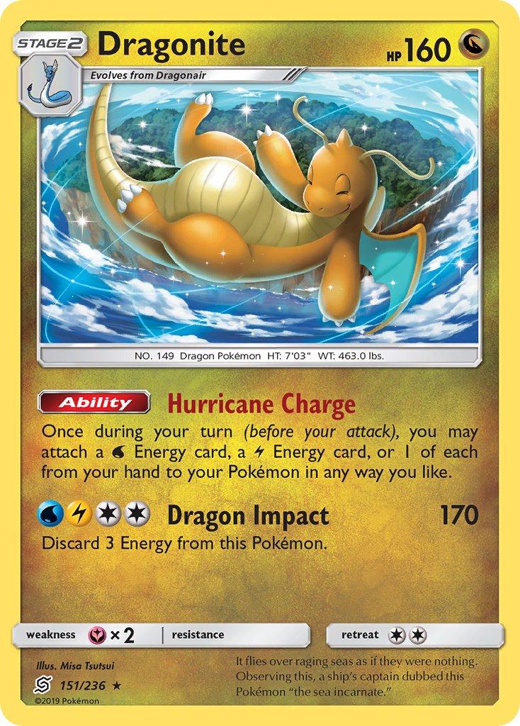 Dragonite (151/236) (Cracked Ice Holo) (Theme Deck Exclusives) [Sun & Moon: Unified Minds] | Clutch Gaming