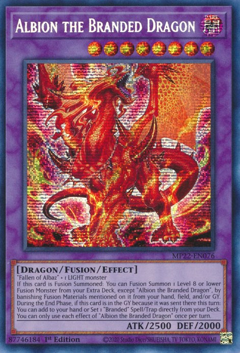 Albion the Branded Dragon [MP22-EN076] Prismatic Secret Rare | Clutch Gaming