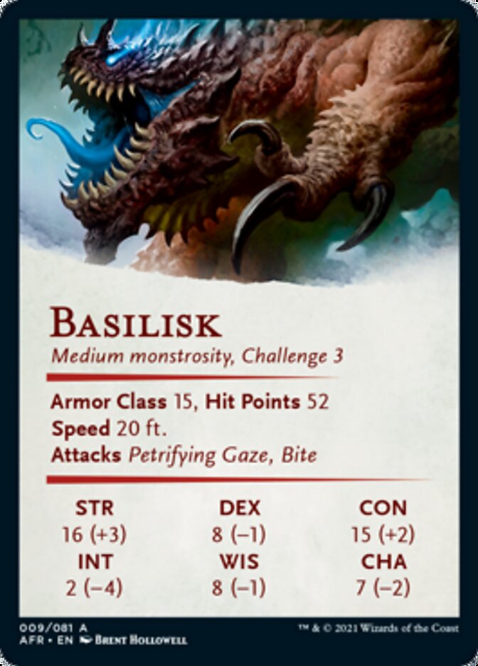 Basilisk Art Card (Gold-Stamped Signature) [Dungeons & Dragons: Adventures in the Forgotten Realms Art Series] | Clutch Gaming