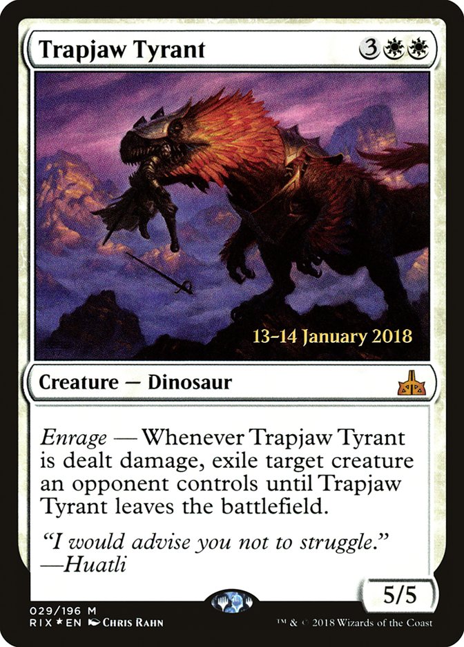 Trapjaw Tyrant [Rivals of Ixalan Prerelease Promos] | Clutch Gaming