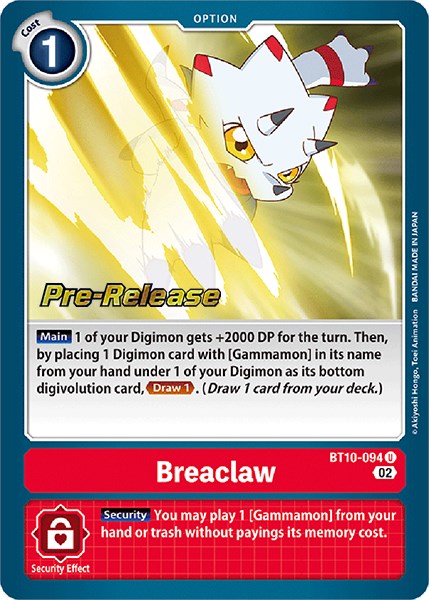 Breaclaw [BT10-094] [Xros Encounter Pre-Release Cards] | Clutch Gaming