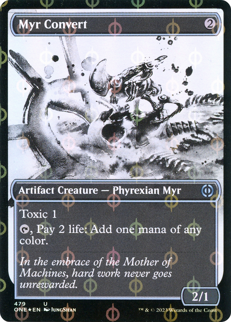 Myr Convert (Showcase Ichor Step-and-Compleat Foil) [Phyrexia: All Will Be One] | Clutch Gaming