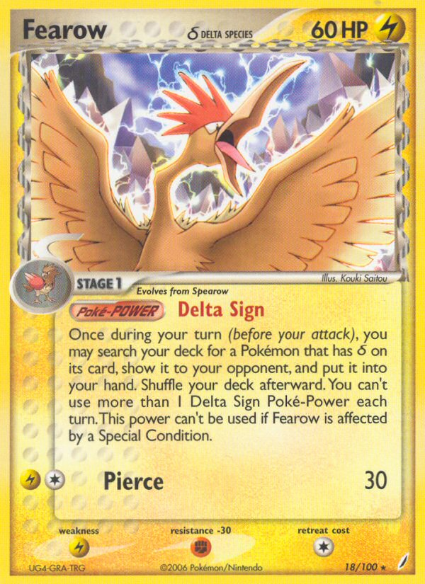 Fearow (18/100) (Delta Species) [EX: Crystal Guardians] | Clutch Gaming