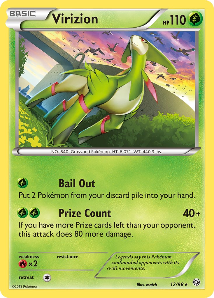 Virizion (12/98) (Theme Deck Exclusive) [XY: Ancient Origins] | Clutch Gaming