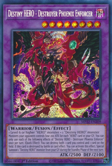 Destiny HERO - Destroyer Phoenix Enforcer [MP22-EN209] Prismatic Secret Rare | Clutch Gaming