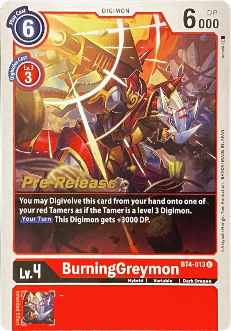 BurningGreymon [BT4-013] [Great Legend Pre-Release Promos] | Clutch Gaming