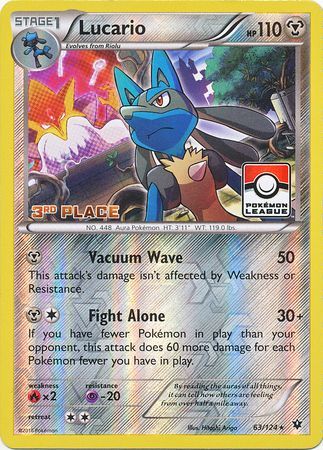 Lucario (63/124) (League Promo 3rd Place) [XY: Fates Collide] | Clutch Gaming