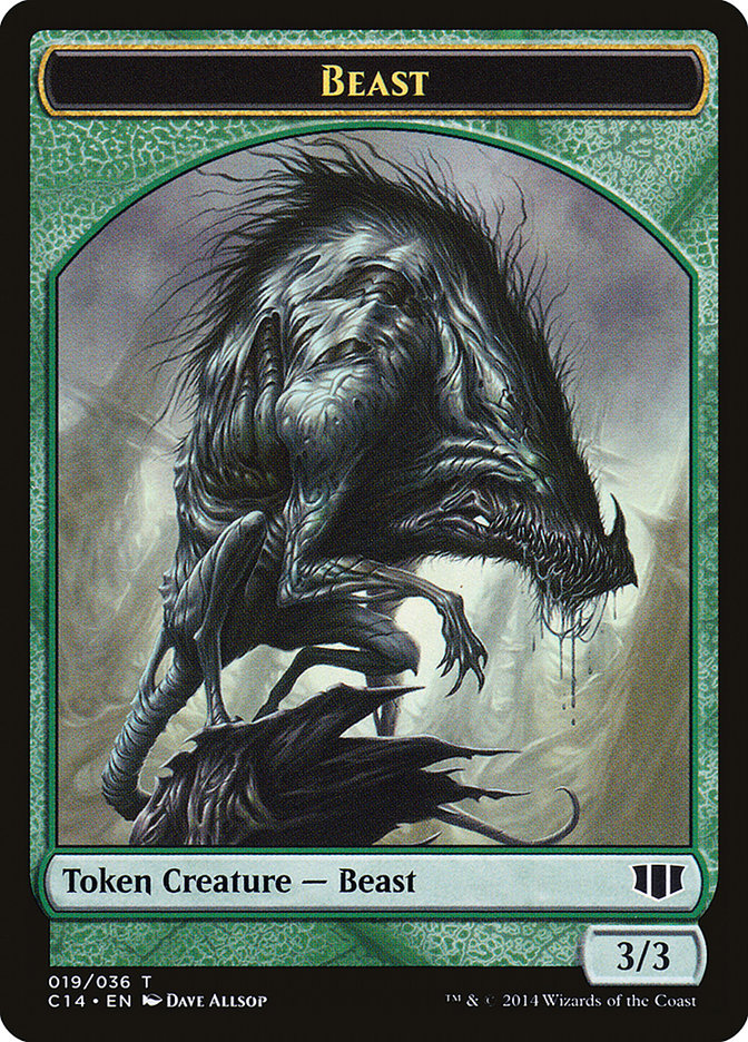 Elemental // Beast (019/036) Double-Sided Token [Commander 2014 Tokens] | Clutch Gaming