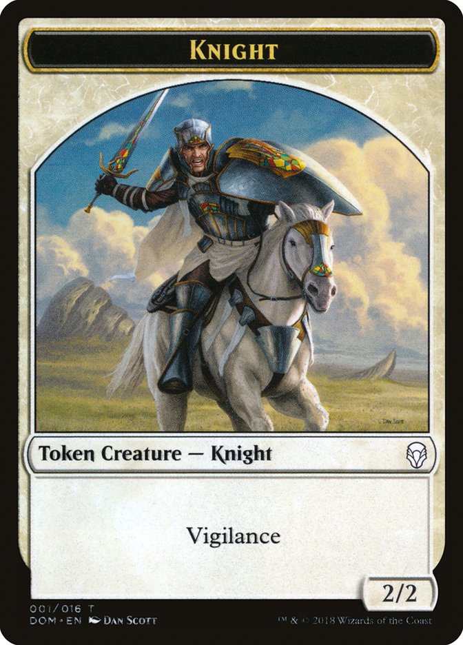 Knight Token (001/016) [Dominaria Tokens] | Clutch Gaming