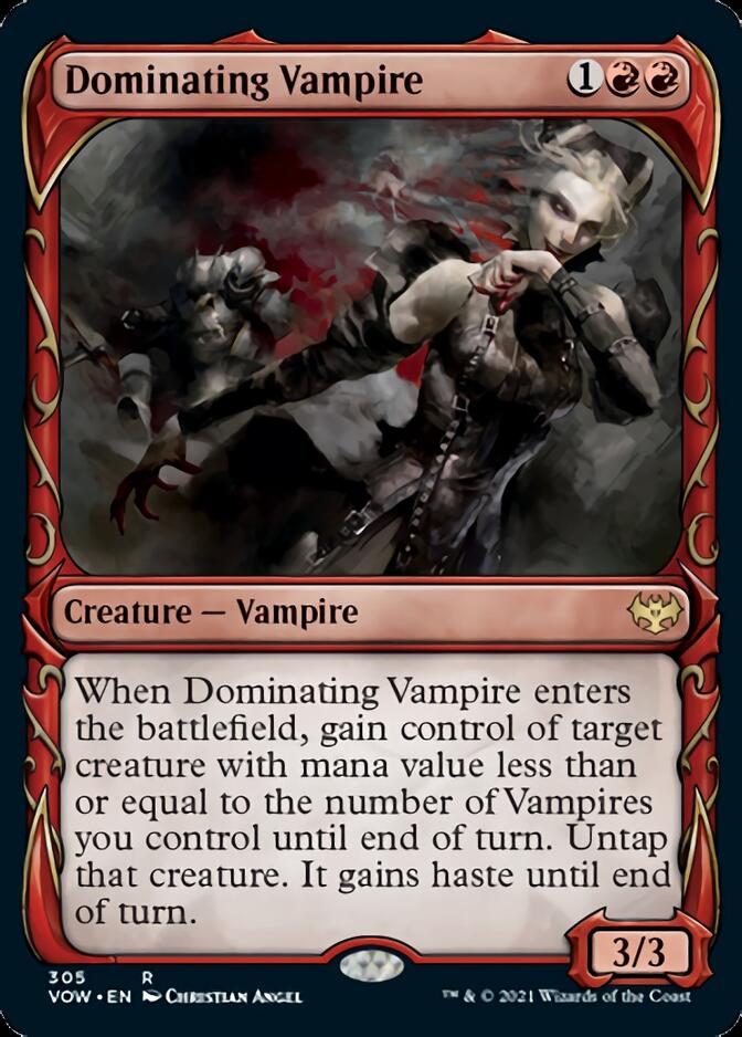 Dominating Vampire (Showcase Fang Frame) [Innistrad: Crimson Vow] | Clutch Gaming