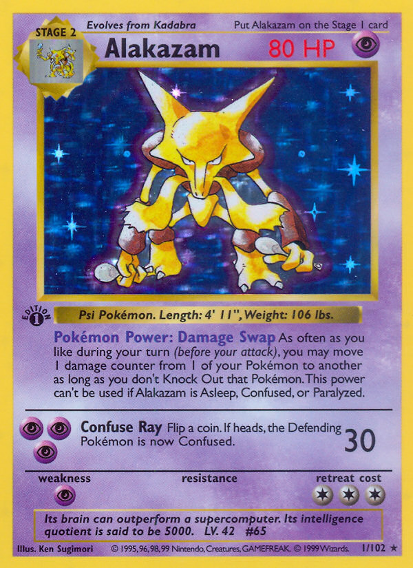 Alakazam (1/102) (Shadowless) [Base Set 1st Edition] | Clutch Gaming